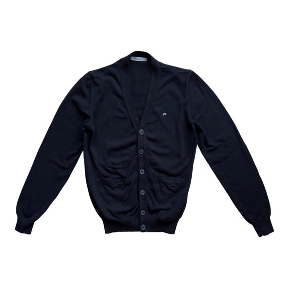 J.Lindeberg Cotton V-Neck Cardigan | Small | Black - Picture 1 of 10